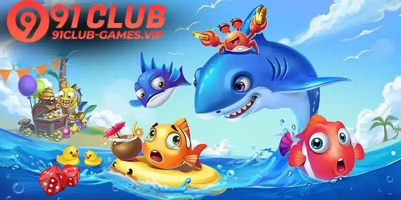 The fish shooting game offers a colorful atmosphere